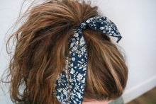 Navy Floral Hair Tie