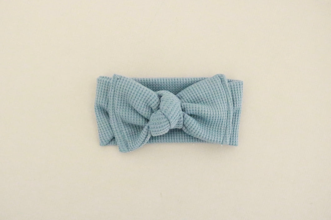 Blue Waffle Knit Headband