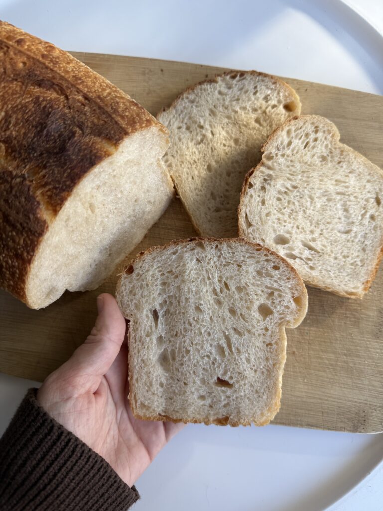 Fluffy Sourdough Sandwich Bread (made with a tangzhong)